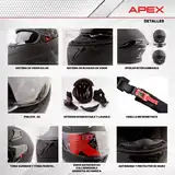 Casco Moto Integral Axor Apex SOLID Doble Visor Apto Pinlock