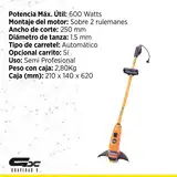 Bordeadora Eléctrica Plegable 600 Watts