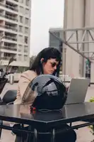 Casco Moto Abierto Vertigo V20 Driver Solid Visor