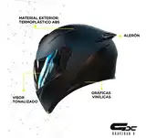 Casco Moto Integral Vertigo V50 Dark Full Aleron