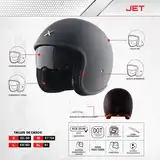 Casco Moto Abierto Retro Axor Jet Solid Visor Solar