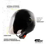 Casco Moto Abierto Vertigo V20 Driver Solid Visor