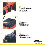 Cortadora Césped Eléctrica 1600w 6 Posiciones