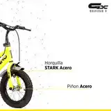 Bicicleta R12 Vulcano Stark Acero Con Rueditas Varones