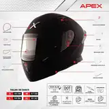 Casco Moto Integral Axor Apex SOLID Doble Visor Apto Pinlock