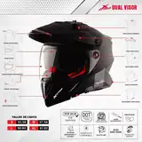Casco Moto Axor X Cross Doble Visor Apto Pinlock Enduro Off Road