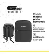 Mochila Matera Porta Notebook Impermeable Viajes